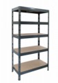 Kovový regál Rapid 3, 180 x 90 x 45 cm, 250 kg/police, 5 dřevovláknitých HDF polic, antracit, skladem