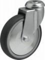 Gumové přístrojové kolo se středovým otvorem, průměř 125 mm, kluzné, otočné, 