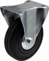 Gumové transportní kolo s přírubou, průměr 100 mm, pevné, kluzné ložisko, 