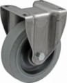 Gumové transportní kolo s přírubou, průměr 160 mm, pevné, valivé ložisko, šedé, 300 kg, 