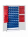 Kovová skříň s boxy (232 ks), šedá, 