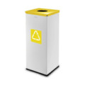Kovový odpadkový koš EKO Square na tříděný odpad, objem 60 l, žlutý, skladem