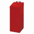 Kovový odpadkový koš na tříděný odpad, objem 100 l, červený, 