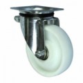 Nylonové transportní kolo s přírubou, průměr 150 mm, otočné, kuličkové ložisko, 