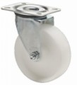 Nylonové transportní kolo s přírubou, průměr 200 mm, otočné, valivé ložisko, 250 kg, 