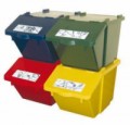 Set 4 ks plastových odpadkových košů na tříděný odpad, objem 4 x 45 l, skladem
