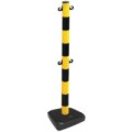 Plastový zahrazovací sloupek Manu, výška 90 cm, černý/žlutý, skladem
