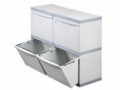 Plastový odpadkový koš EKOMODUL na tříděný odpad, objem 4 x 30 l, 