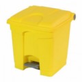 Plastový odpadkový koš Label, objem 30 l, žlutý, 
