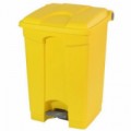 Plastový odpadkový koš Label, objem 45 l, žlutý, 