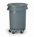 Plastový odpadkový koš Road s podvozkem a víkem, objem 120 l, 