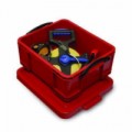 Plastový úložný box s víkem na klip 18 l, červená, skladem