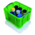 Plastový úložný box s víkem na klip 35 l, zelená, skladem