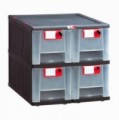 Uzamykatelný organizér - box, 4 boxy, 