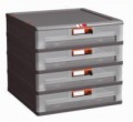Uzamykatelný organizér - box, 4 zásuvky, 