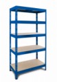 Kovový regál Rapid 3, 180 x 90 x 60 cm, 250 kg/police, 5 dřevovláknitých HDF polic, modrý, skladem