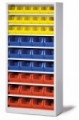 Skříňový regál s plastovými boxy (42 ks), skladem