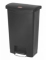 Vysoce kvalitní nášlapný koš Rubbermaid Front Step, objem 50 l, černá, 