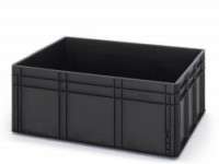 Antistatická přepravka ESD, 32x80x60 cm, černá, 