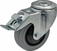 Antistatické gumové přístrojové kolo se středovým otvorem, průměr 100 mm, otočné s brzdou, 