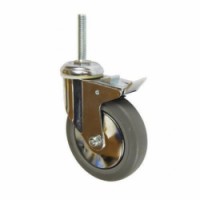 Gumové přístrojové kolo s čepem, průměr 125 mm, otočné s brzdou, kluzné ložisko, skladem