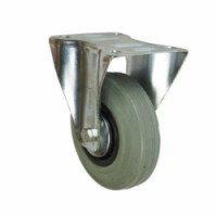 Gumové transportní kolo s přírubou, průměr 125 mm, kluzné ložisko, 