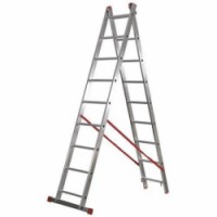 Hliníkový žebřík víceúčelový HOBBY, 2 x 9 příček, skladem