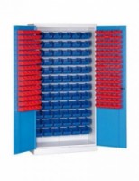 Kovová skříň s boxy (232 ks), šedá/modrá, 