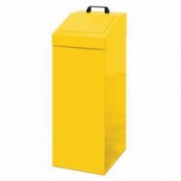 Kovový odpadkový koš na tříděný odpad, objem 100 l, žlutý, 