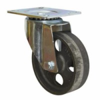 Litinové transportní kolo s přírubou, otočné, průměr 100 mm, kluzné ložisko, skladem