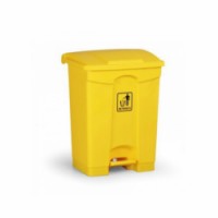 Plastový odpadkový koš Leo, objem 68 l, žlutý, 