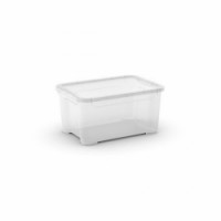 Plastový úložný box s víkem, průhledný, 13,5 l, skladem