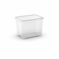 Plastový úložný box s víkem, průhledný, 20 l, skladem