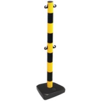 Plastový zahrazovací sloupek Manu, výška 90 cm, černý/žlutý, skladem