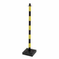 Plastový zahrazovací sloupek Mayleen se zatížením, výška 90 cm, černý/žlutý, skladem