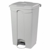 Plastový odpadkový koš Label, objem 90 l, šedý, 