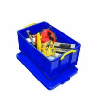 Plastový úložný box s víkem na klip64 l, modrá, skladem