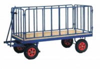 Ruční plošinový vůz se čtyřmi stěnami s mřížovou výplní, do 1 500 kg, 