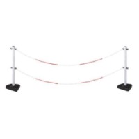Plastové zahrazovací sloupky Manu s řetězem, 90 cm, 2 ks, bílé, 