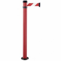 Zahrazovací sloupek s pásem, 2 m, bílý/červený, 