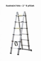 Teleskopický hliníkový žebřík dvoudílný, 2 x 8 příček, 