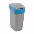 Plastový odpadkový koš Pacific, objem 50 l, stříbrný/modrý, skladem