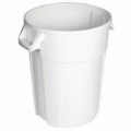 Plastový odpadkový koš Manu Pure, objem 120 l, bílá, skladem