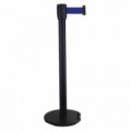 Zahrazovací sloupek s pásem Manu Black, základna s kolečky, 5 m, modrý, 