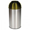 Kovový odpadkový koš Manu Dome na tříděný odpad, objem 40 l, žlutá, 