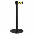 Zahrazovací sloupek s pásem Manu Black One, stohovatelná základna, 5 m, černý/žlutý, skladem