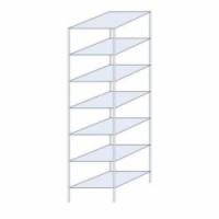 Kovový regál UNI TOP, základní, 300 x 75 x 80 cm, 250 kg/police, 7 polic, stříbrný, 