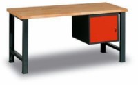 Dílenský stůl se skříňkou 41 cm, 84 x 120 x 68,5 cm, antracit, 