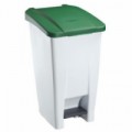 Plastový odpadkový koš Manu, objem 60 l, bílý/zelený, skladem