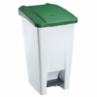 Plastový odpadkový koš Manu, objem 60 l, bílý/zelený, skladem